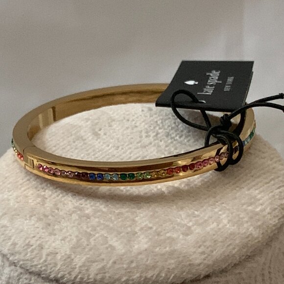 kate spade Jewelry - KATE SPADE Ring It Up Skinny Hinged Bangle in Gold